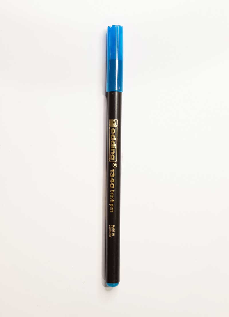 Marcador Punta Pincel Celeste e-1340