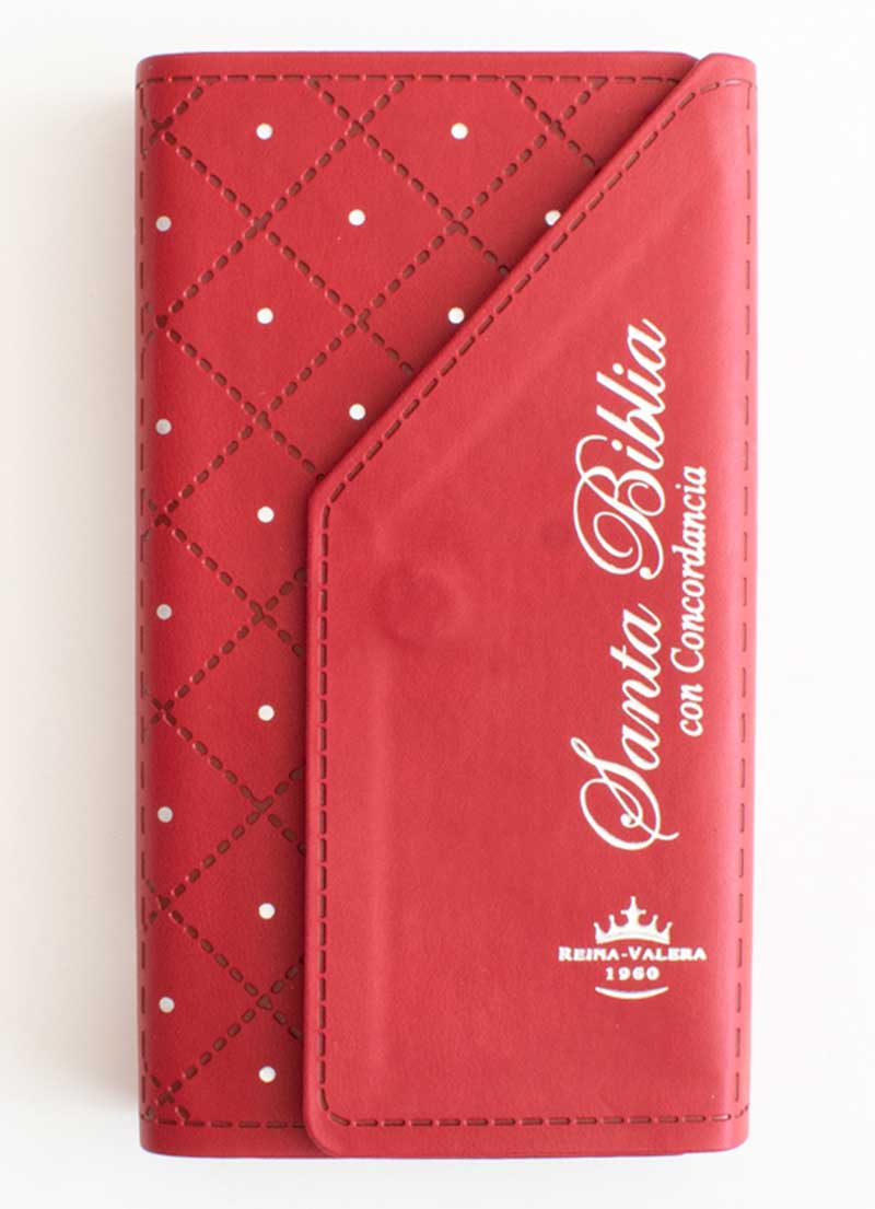 Biblia Chequera Con Broche Roja