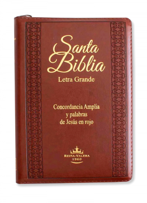 Biblia Letra Grande Marron Con Cierre