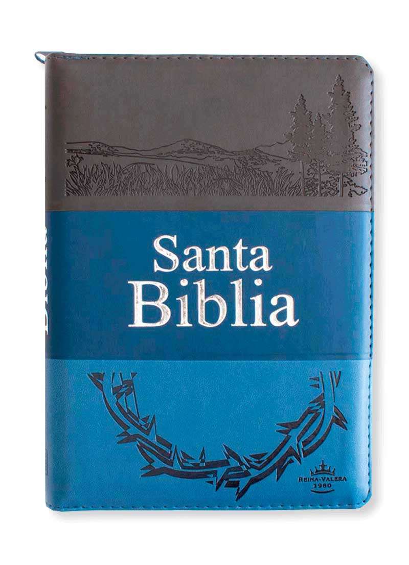Biblia Azul Letra Grande Con Cierre