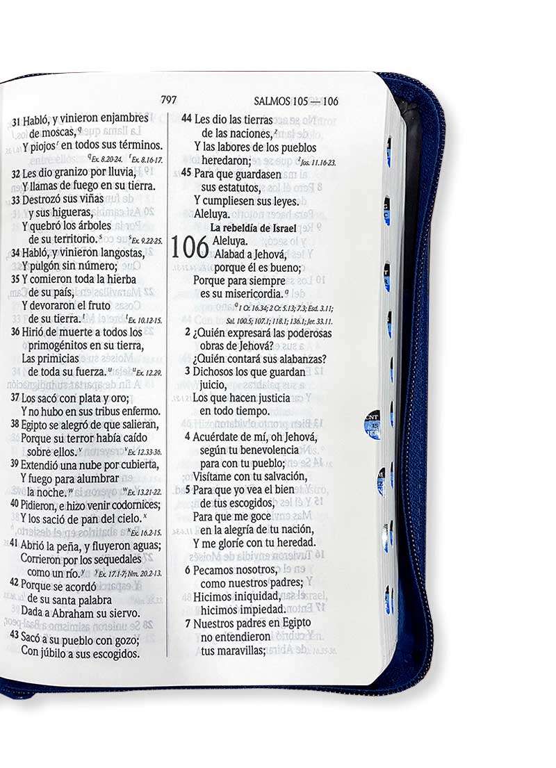 Biblia Azul Letra Grande Con Cierre - Imagen 2