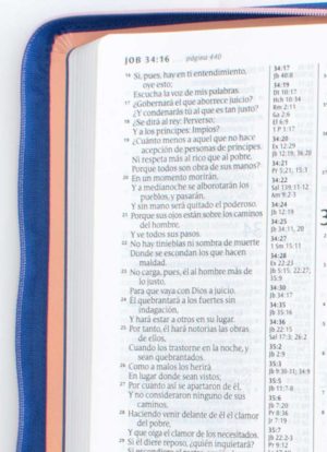 Biblia Edicion Zíper con referencia Letra grande Coral / Azul