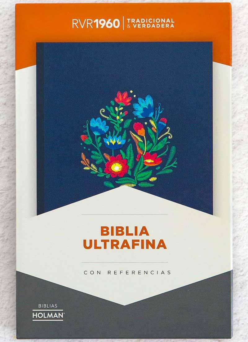 Biblia Ultrafina Bordado / Azul