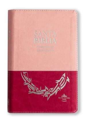 Biblia Manual Letra Grande con Indice y Cierre Duo tono Rosa y Fucsia con Cierre Indice