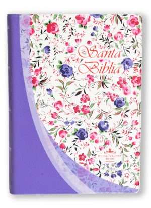 Biblia Compacta Violeta Flores con Indice