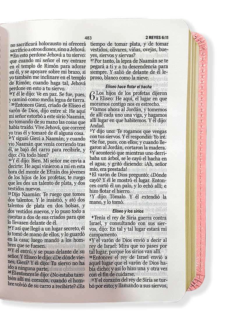 Biblia Tamaño Bolsillo Simil Piel Rosa - Imagen 2