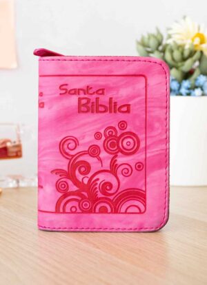Biblia Mini de Bolsillo Fucsia con cierre
