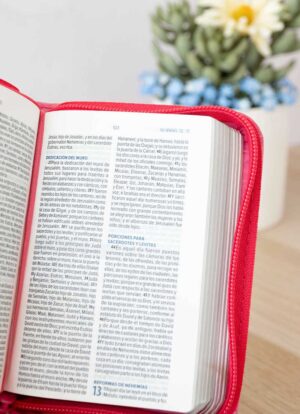 Biblia Mini de Bolsillo Fucsia con cierre