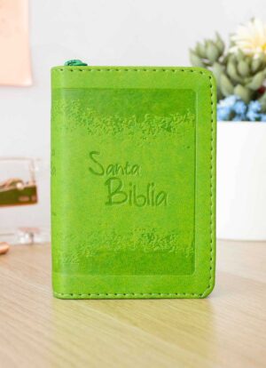 Biblia Mini de Bolsillo Verde con cierre