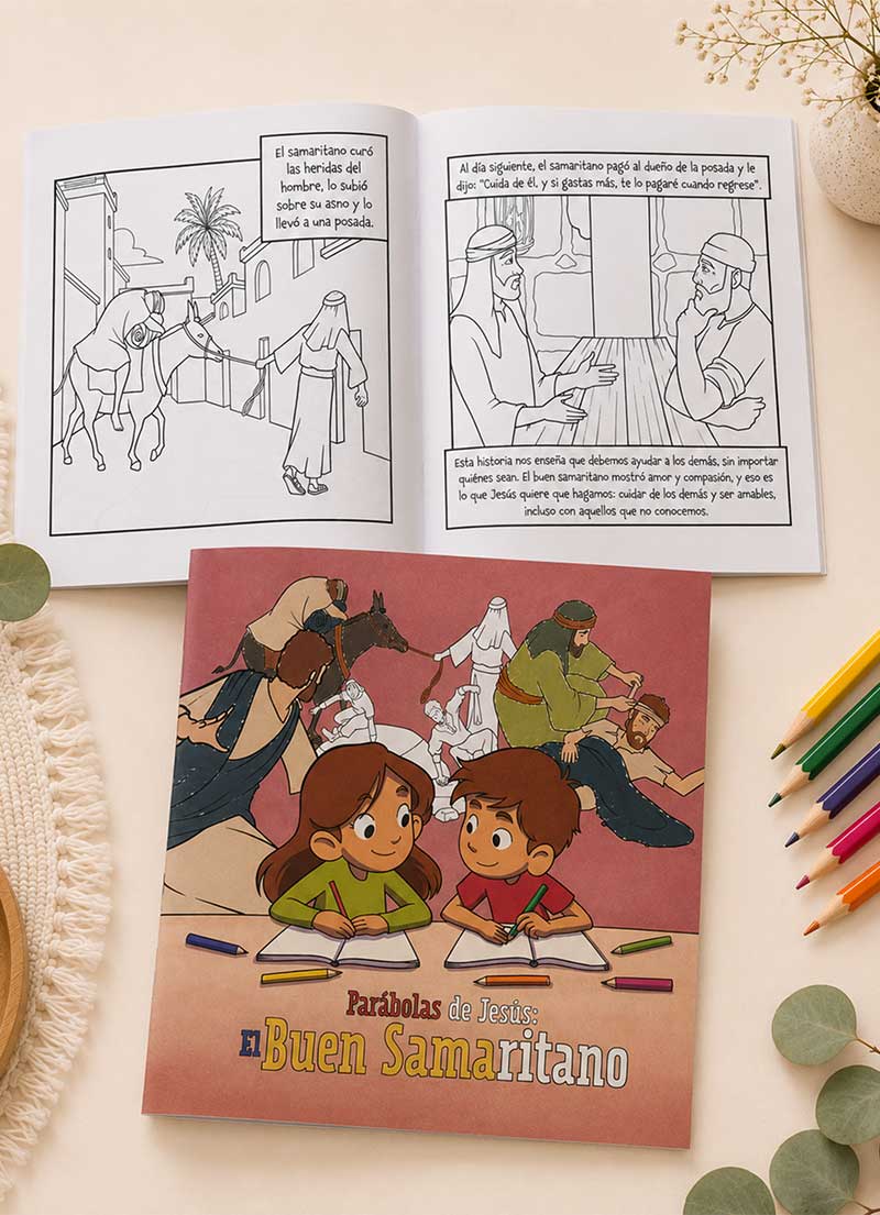 Libro para Colorear | Parábolas de Jesús: El Buen Samaritano