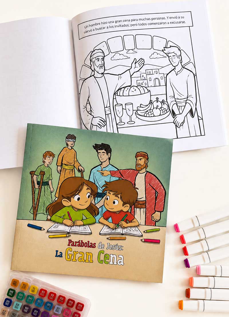 Libro para Colorear | Parábolas de Jesús: La Gran Cena