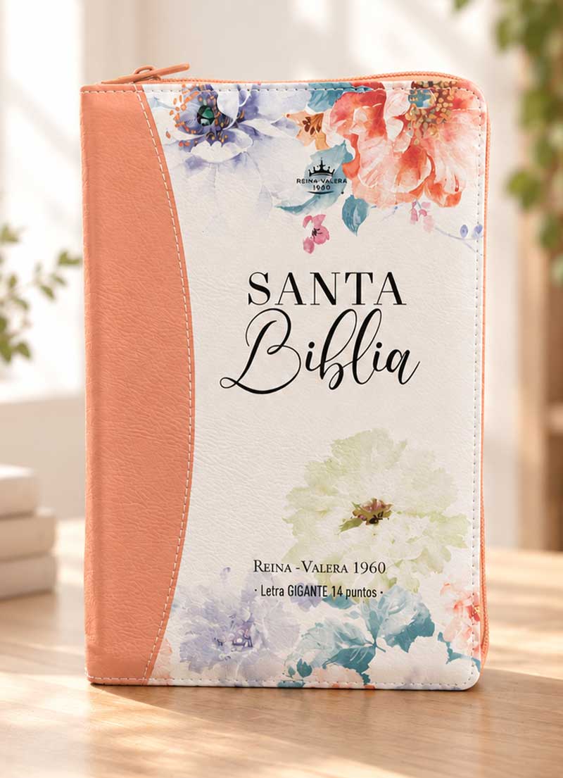 Biblia Tamaño Manual Letra Gigante – Colección Jardín – Coral
