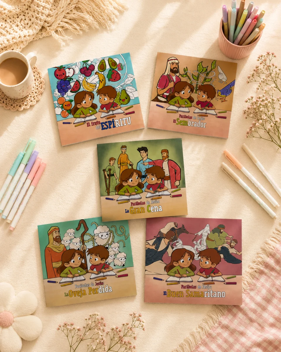 ✨ ¡Aprender la Palabra de Dios también puede ser divertido! 📖🎨

Presentamos nuestra colección de Libros para colorear, diseñada para que los niños conozcan las enseñanzas de Jesús 